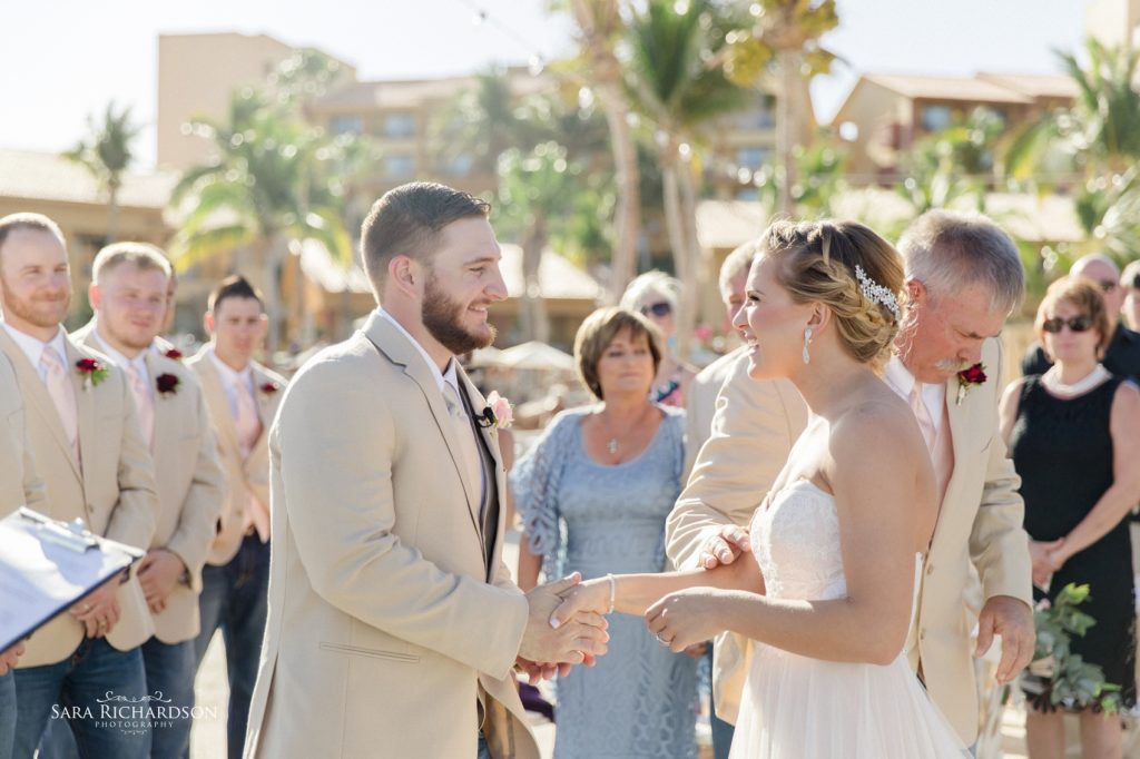 Couple at their Western Look Wedding in Cabo